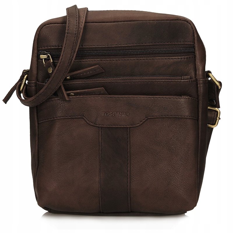 Elegantní Kabelka Přes Rameno Pánská kožená taška Toscanio T1149 Hnědá
