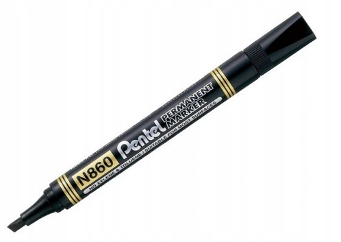 

Marker wodoodporny N860 ścięty Pentel czarny