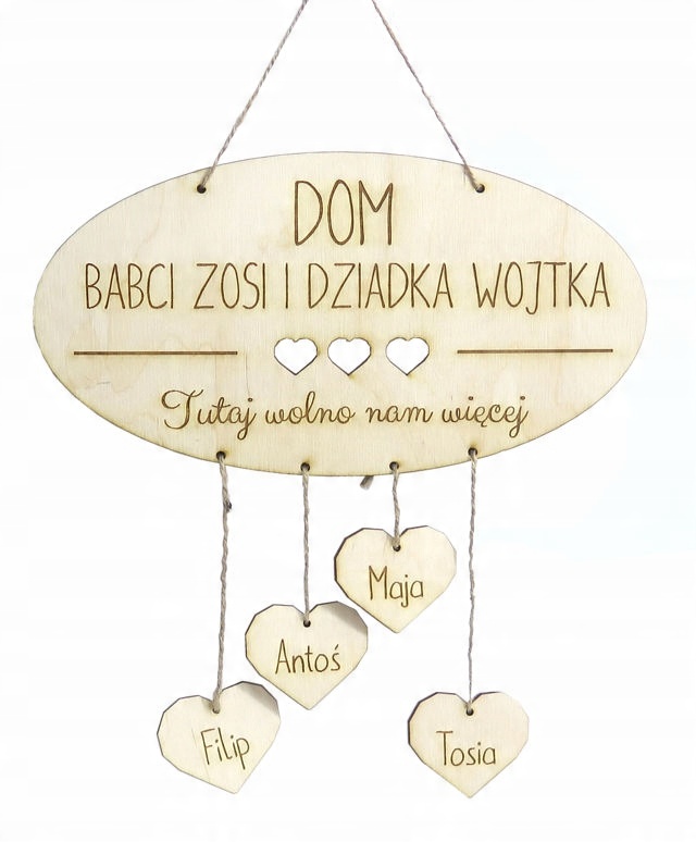 

Zawieszka Dom Babci I Dziadka Serca Prezent RB24