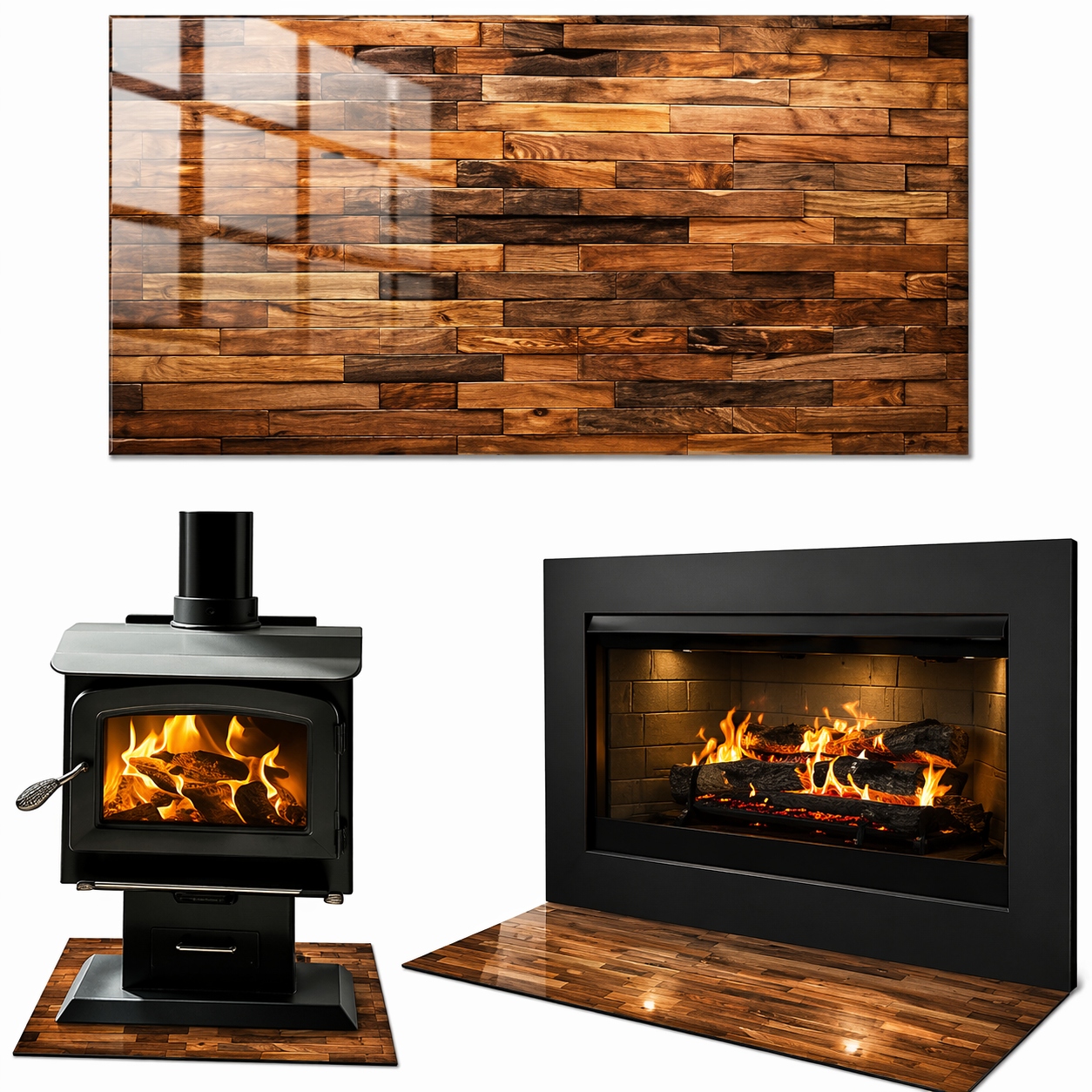 Sklo Pod Krb Tvrzené Sklo Podložka Rozměr 60x52cm Grafika Parkety