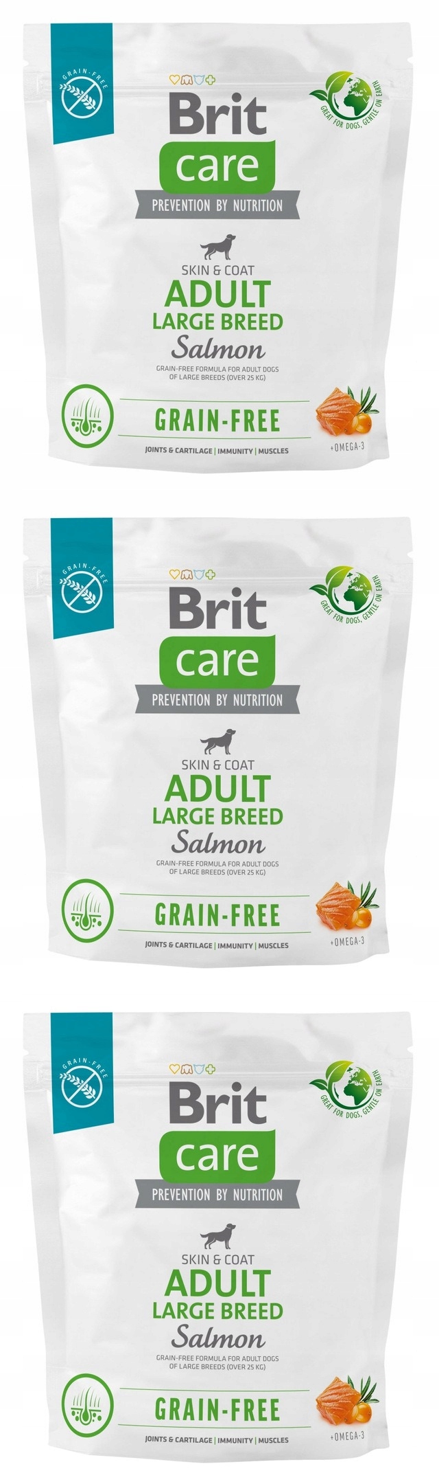 Suché krmivo Brit Care Adult Velký losos 3x1kg