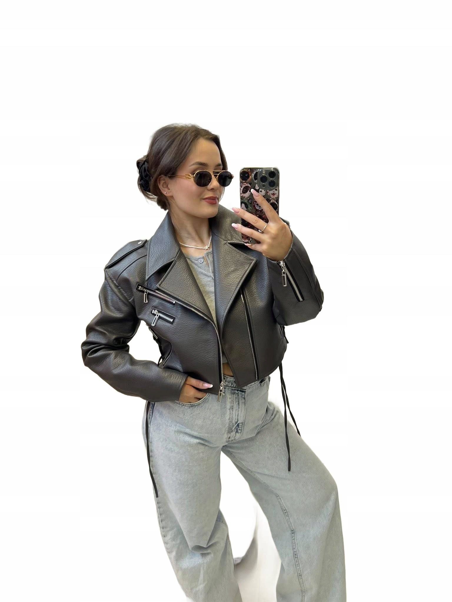 La Milla Bunda Ramoneska Eco Kůže Grafit Univerzální