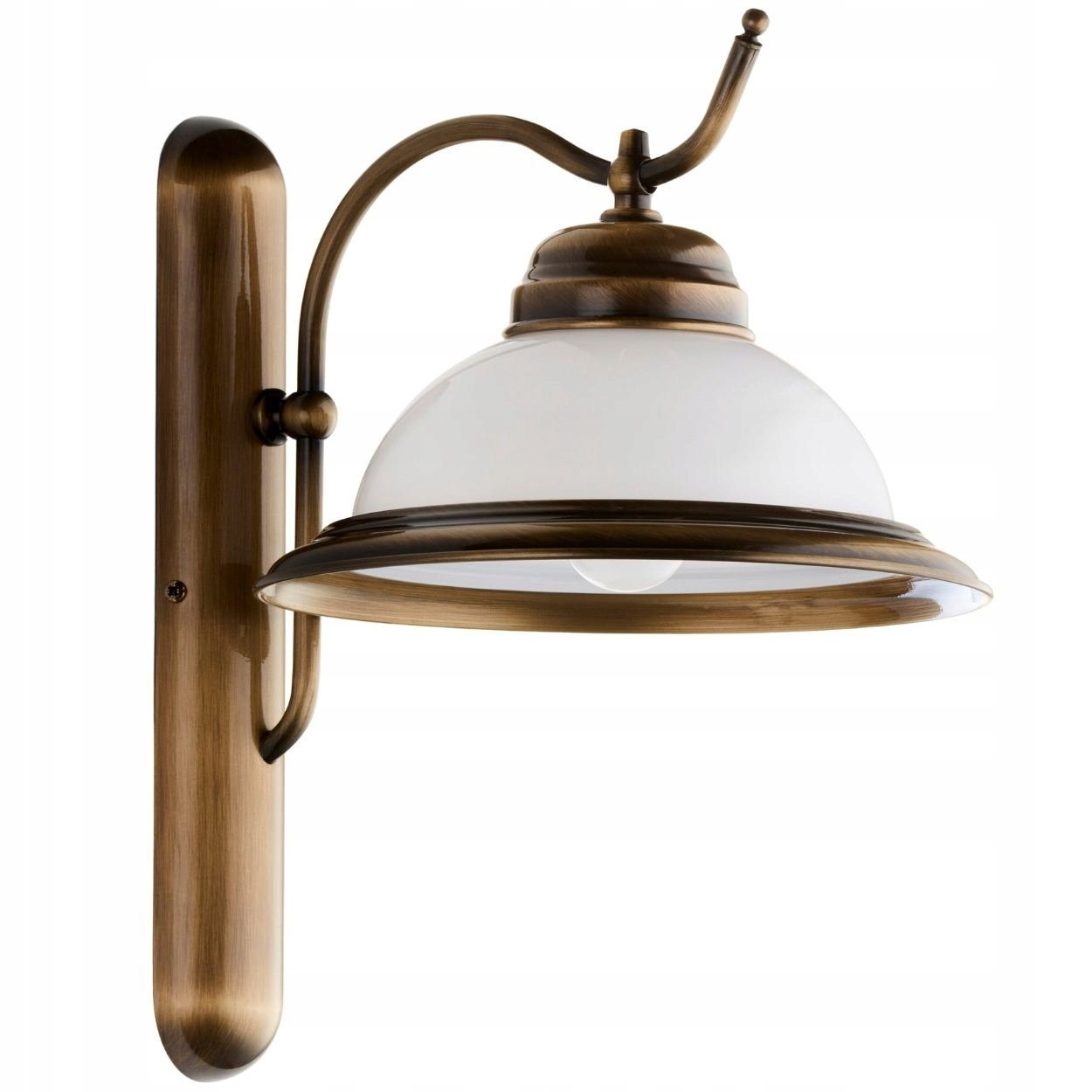 Nástenné svietidlo Opál patinovaná mosadz 1xE27 Klasická Nástenná Lampa Do Chodby