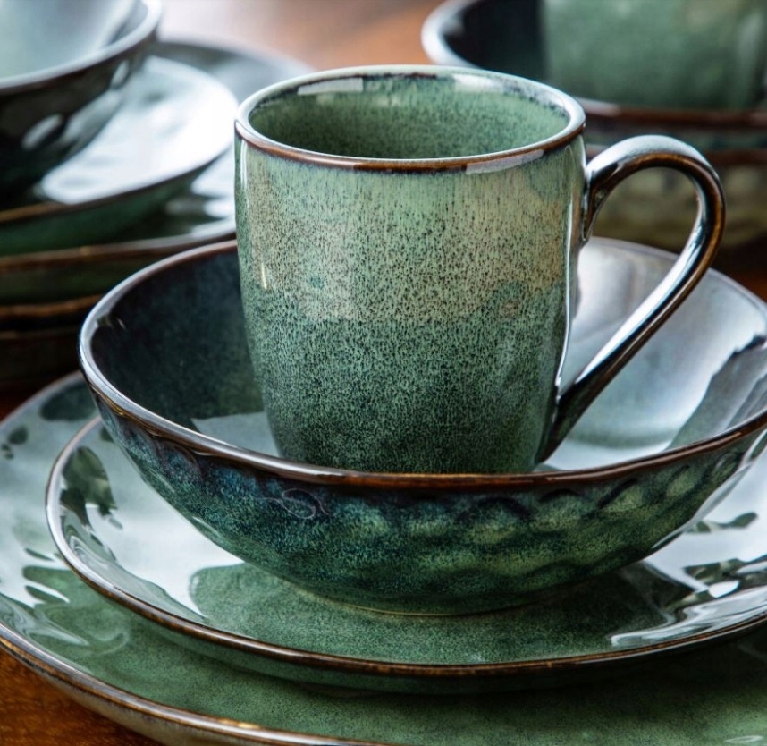 Zastawa obiadowa Vancasso STARRY GREEN serwis talerze kamionka 16szt 4osób Kod producenta VC-G-SLX1