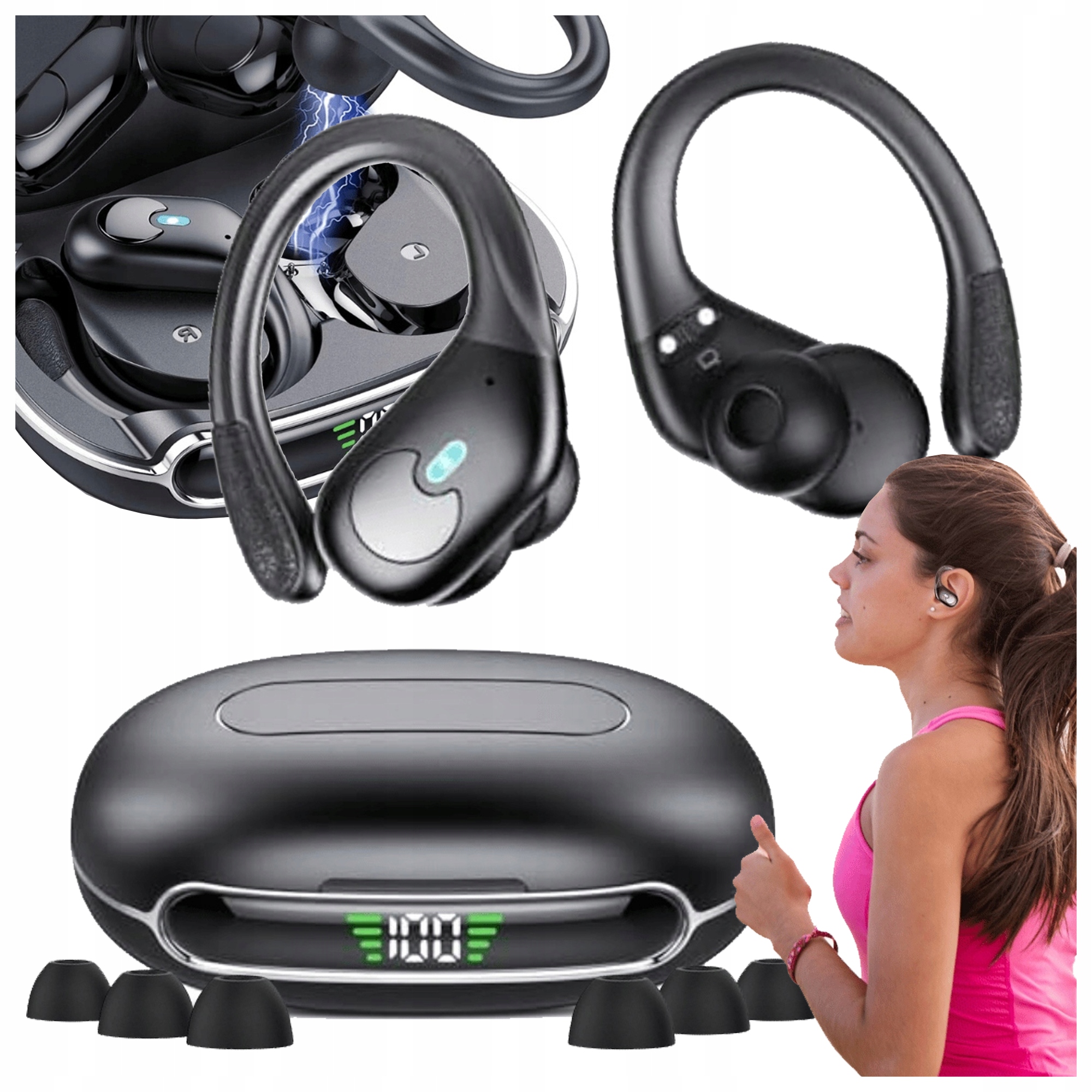 Słuchawki Bezprzewodowe Sportowe Douszne Lemon SportGo Mikrofon