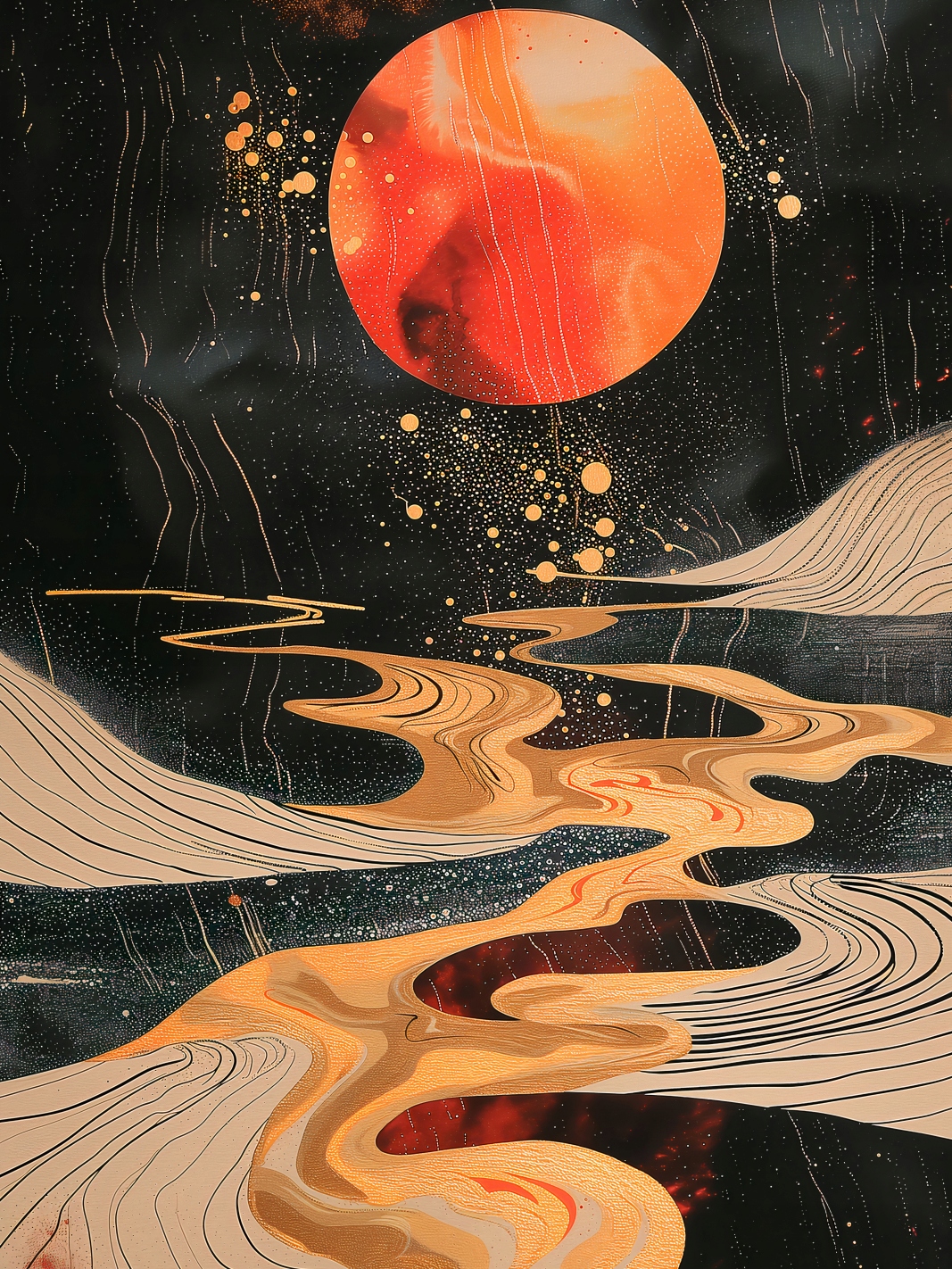 Plakát 75x100 cm Planetární tanec