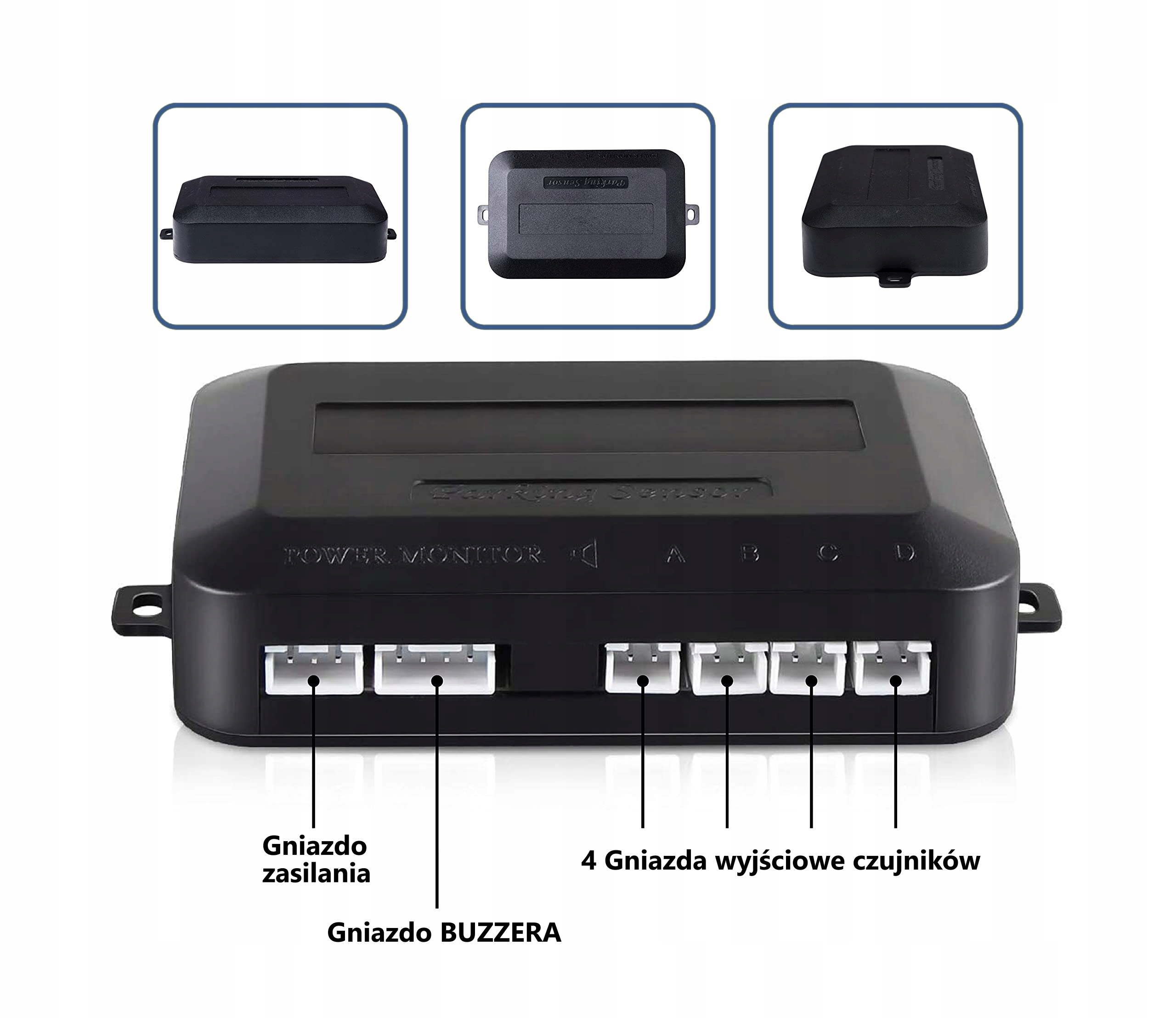 CZUJNIKI PARKOWANIA COFANIA z NOWYM WYŚWIETLACZEM Typu SLIM kol. CZARNE Model CP24B