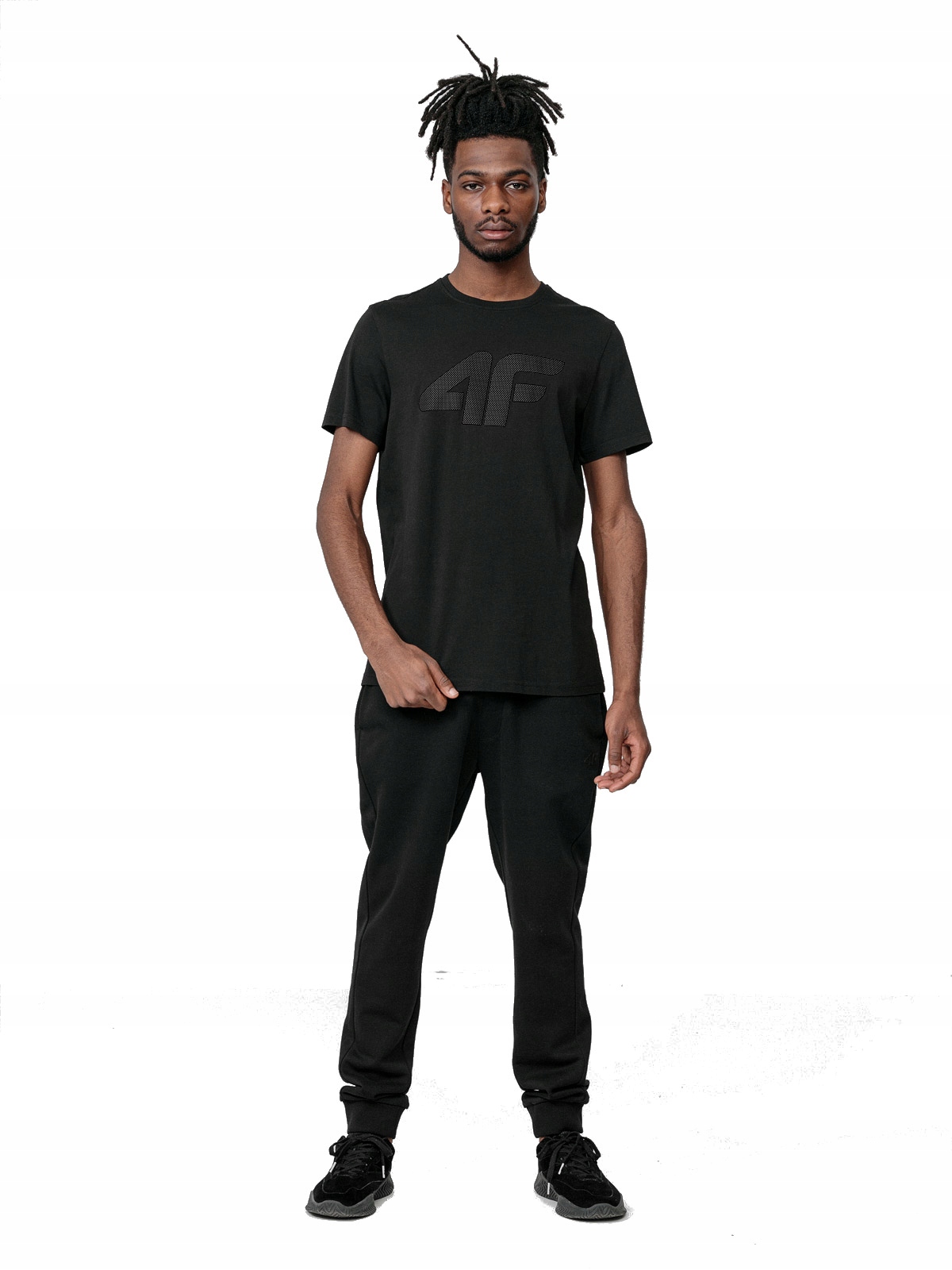 T-SHIRT 4F KOSZULKA MĘSKA BAWEŁNIANA SPORTOWA Kolor czarny