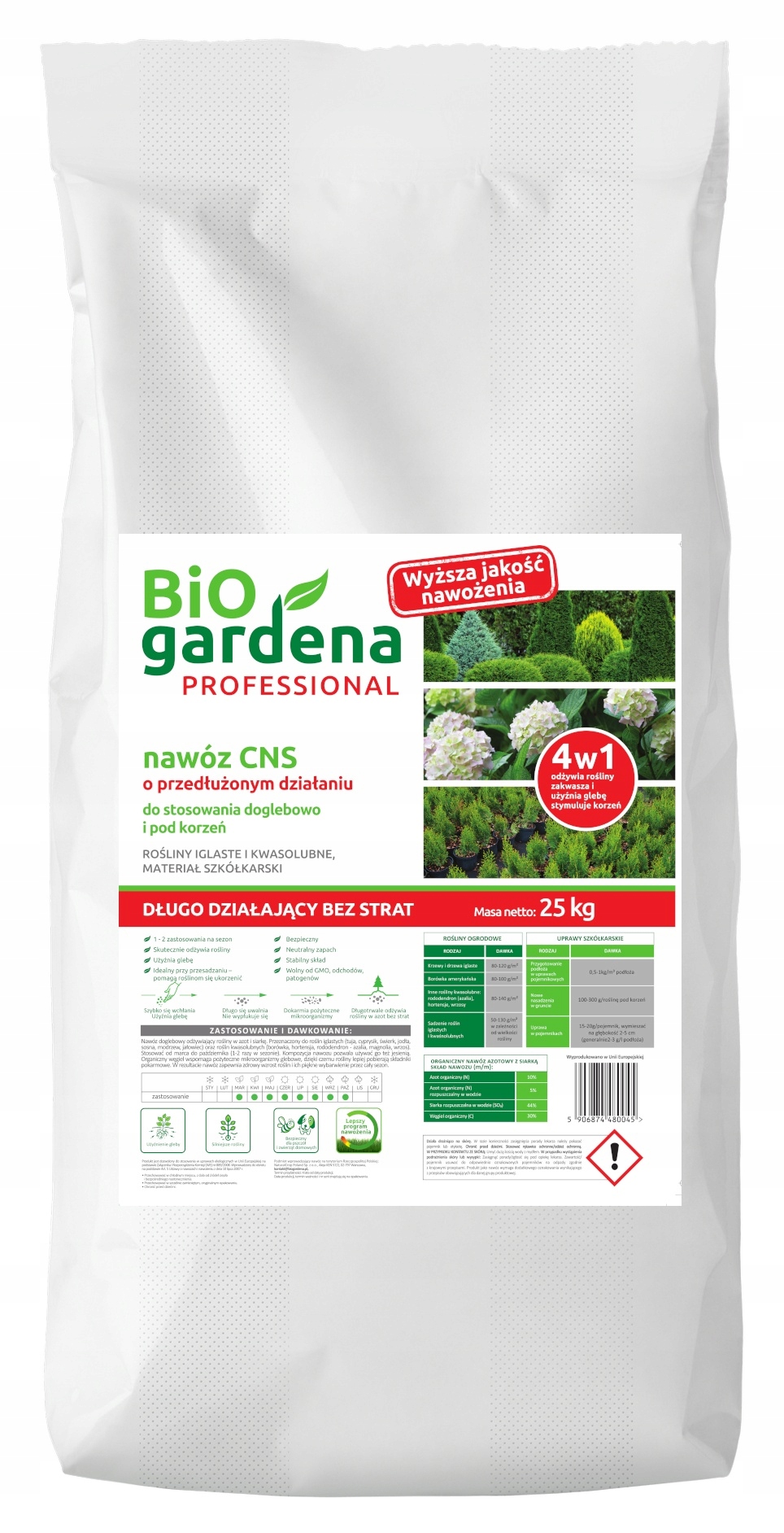 Biogardena Eko Nawóz Do Iglaków i Roślin Kwasolubnych 25 Kg
