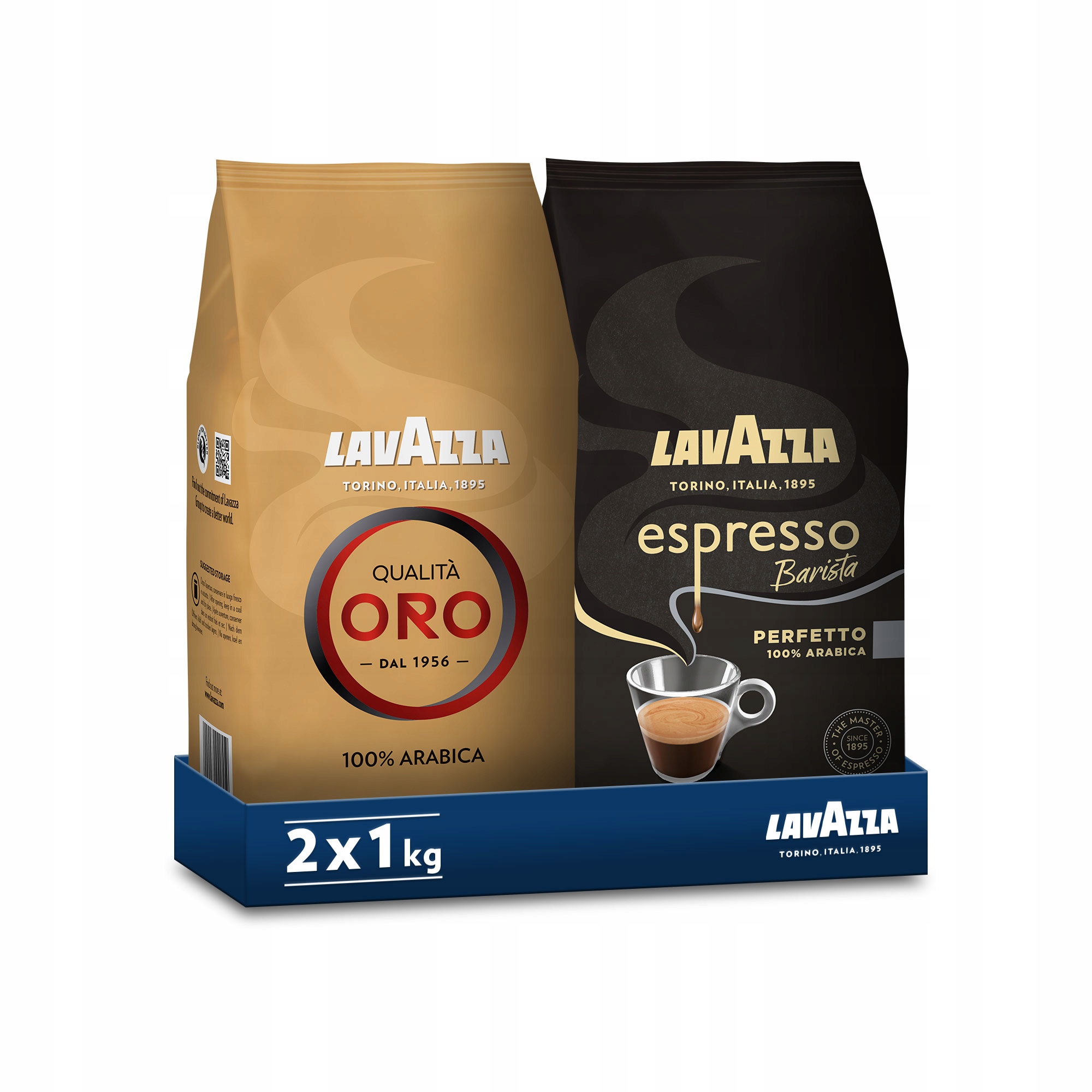 Levně sada káva káva Lavazza Qualita Oro 1 kg Lavazza Barista Perfetto 1 kg