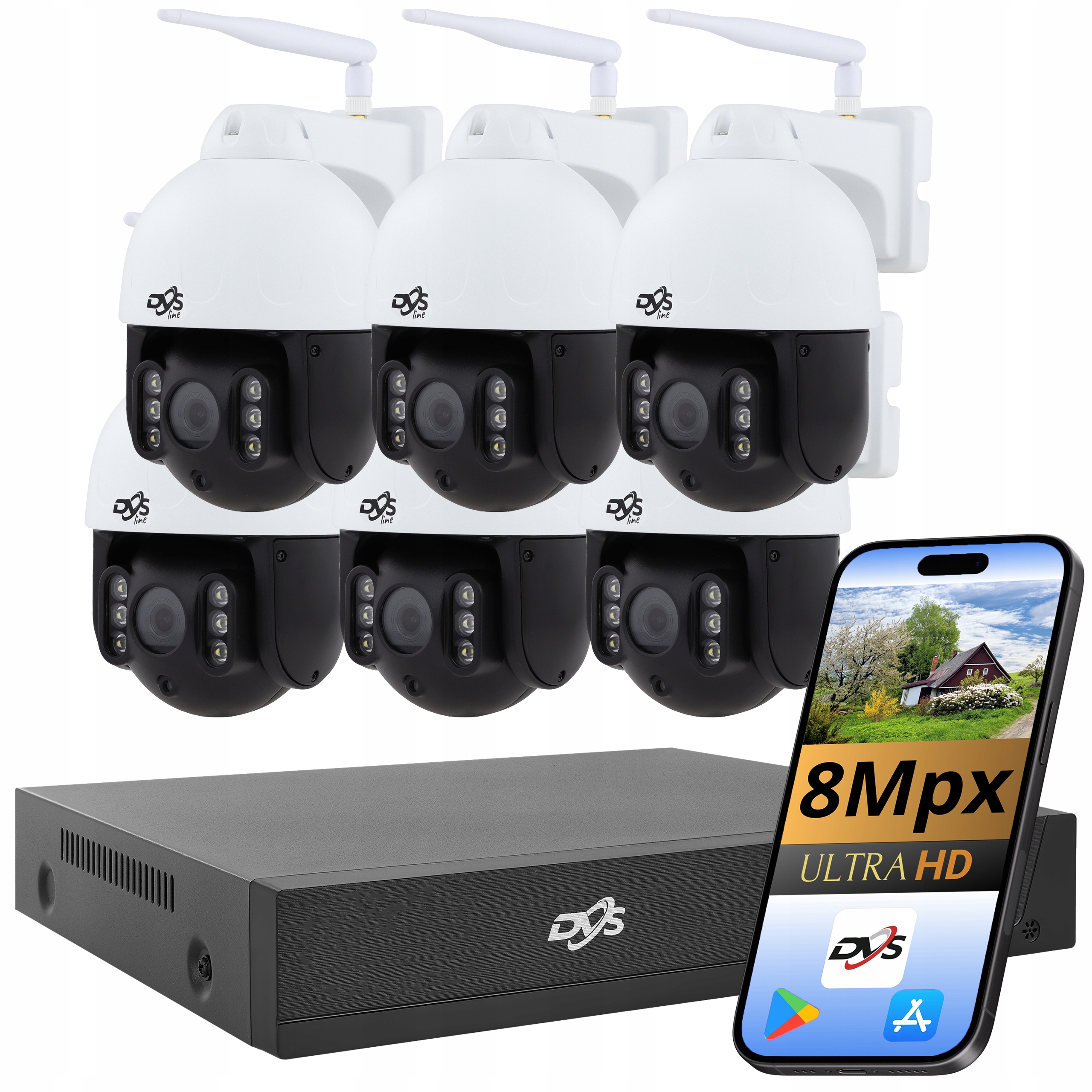 Sada Kamer 4K 8Mpx Wifi 6 Kamery Otočné Bezdrátové Monitorování Ptz