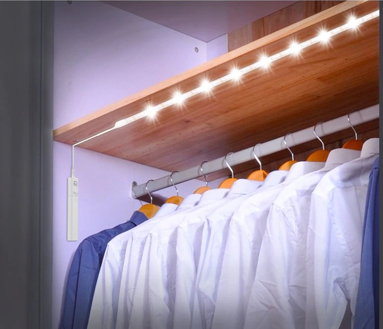 TAŚMA LED SZAFY MEBLI CZUJNIK RUCHU BATERIE USB 2m Moc 5 W