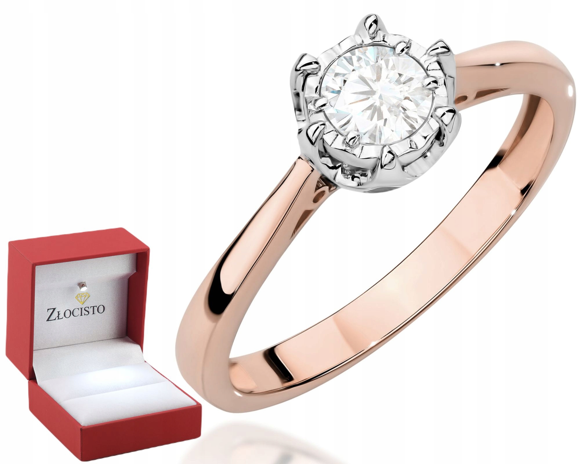 Růžové Zlato Prstýnek S Briliantem Gravírování 585 Bonus Dárek