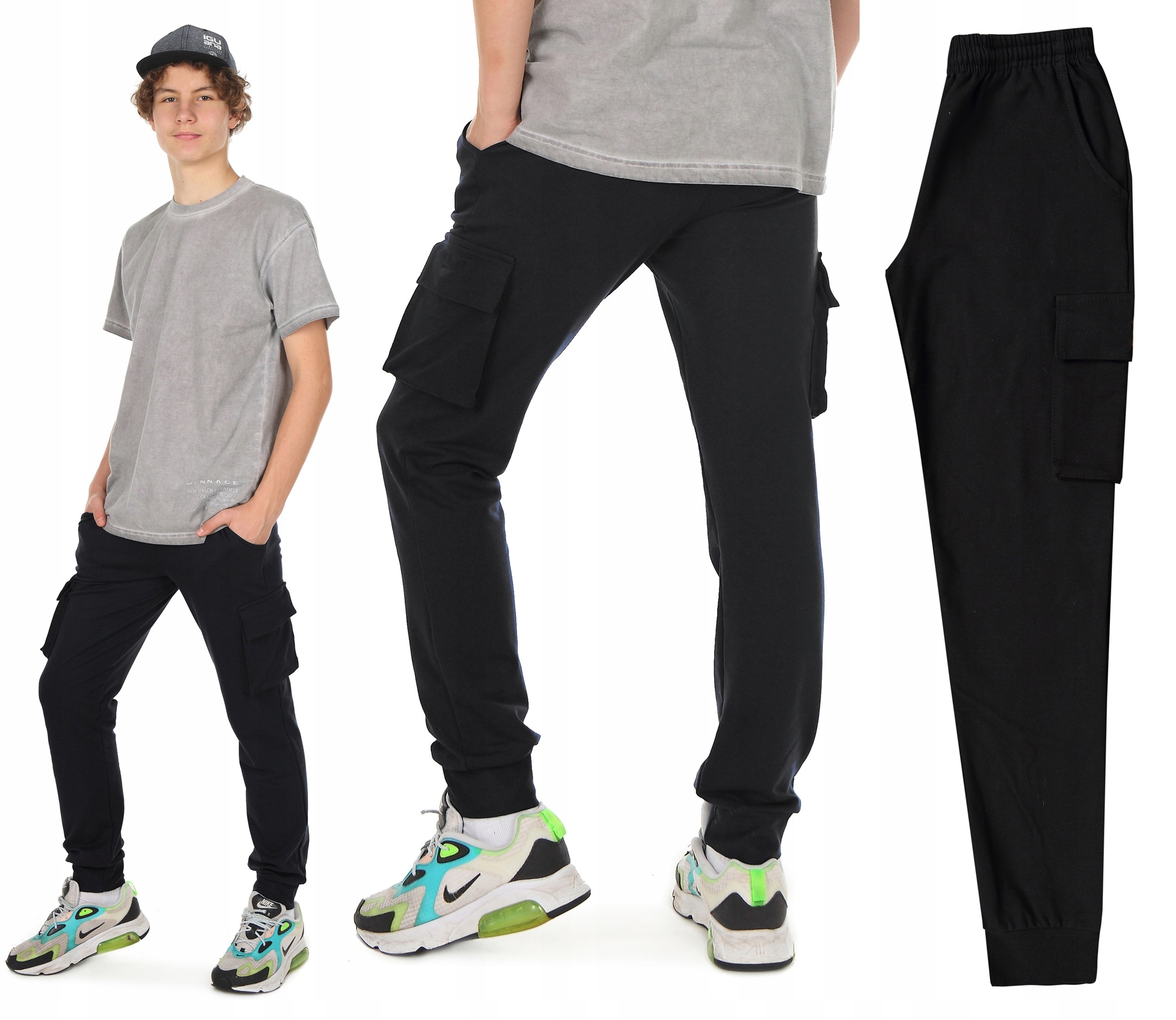 Spodnie BOJÓWKI dresowe SUPER JAKOŚĆ r.140 Czarny Prod.PL