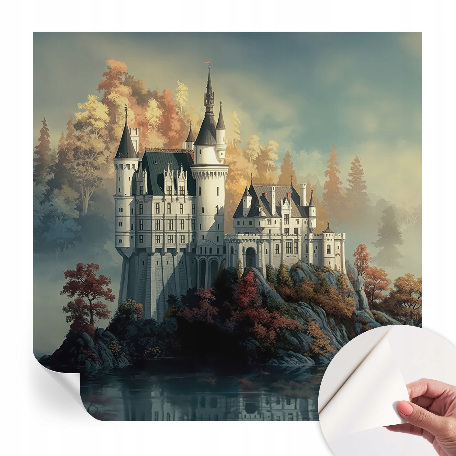 Samolepicí fototapeta do kanceláře obývacího pokoje a ložnice Pohádkový zámek 250x250