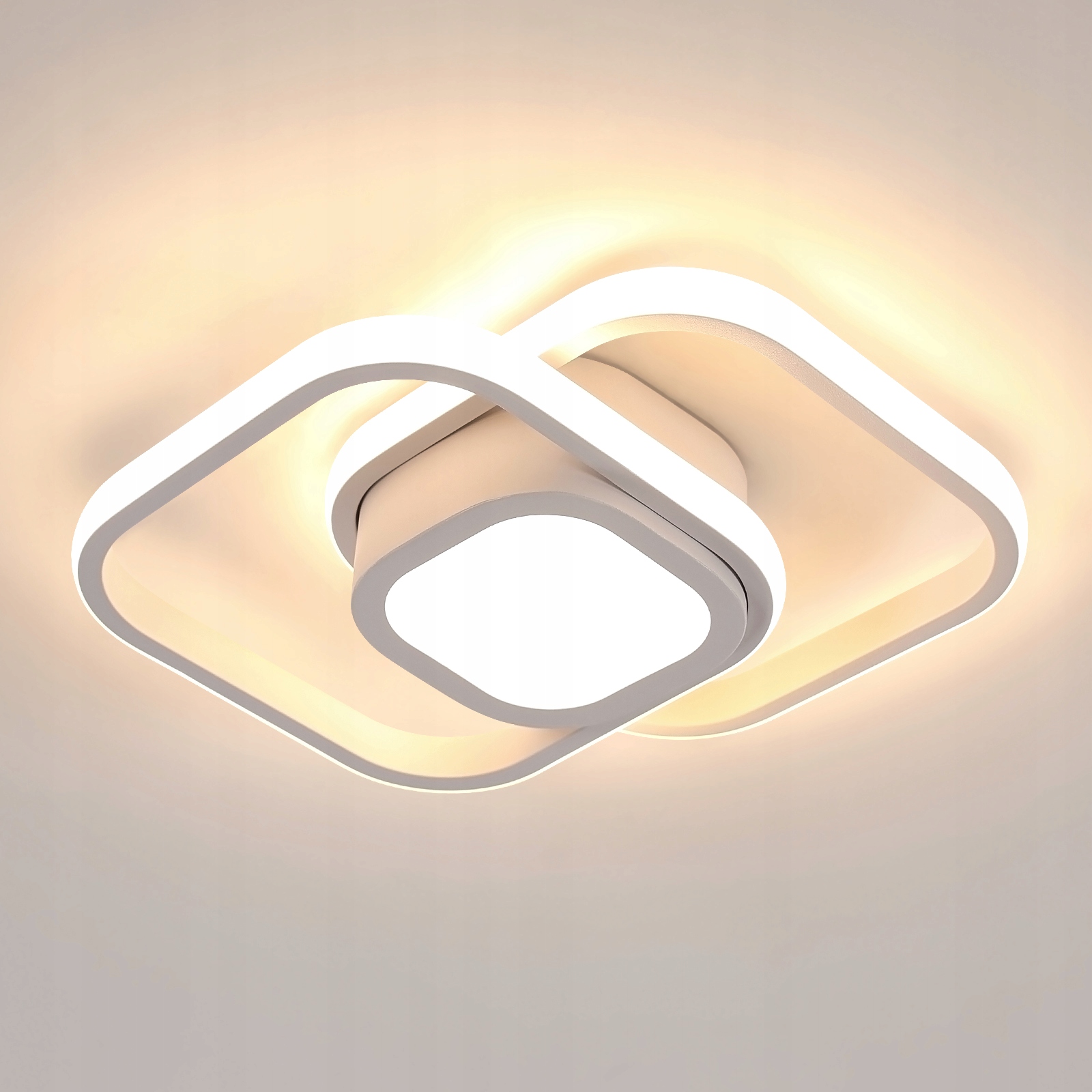 Lampa Sufitowa Plafon Led Kwadrat Biały 3000K Nowoczesna Do Salonu 32W