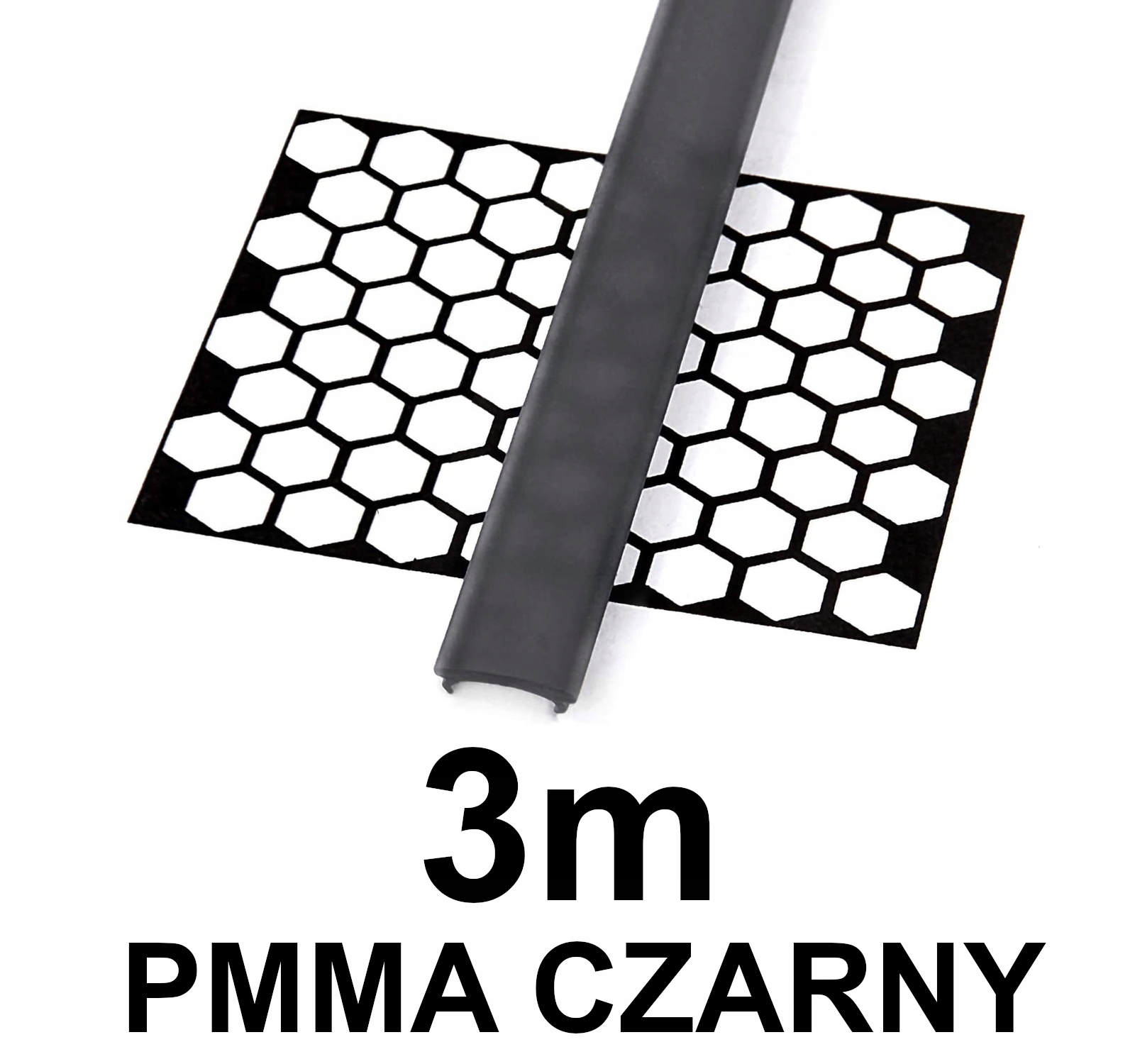 CZARNY KLOSZ DO PROFILI LED 3M A B C D G H Y Z X W MONO IPA12 APA12 - PMMA