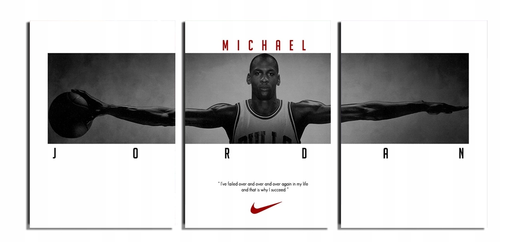 Obraz na ścianę Jordan Wings Chicago Bulls Nike Nba tryptyk 100x210 cm