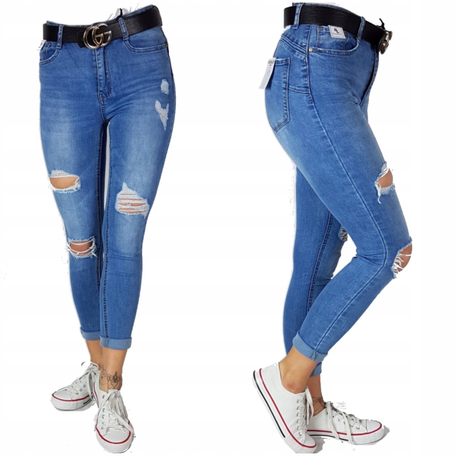 

Spodnie Jeansowe Denim Life Z Dziurami Rozmiar 42