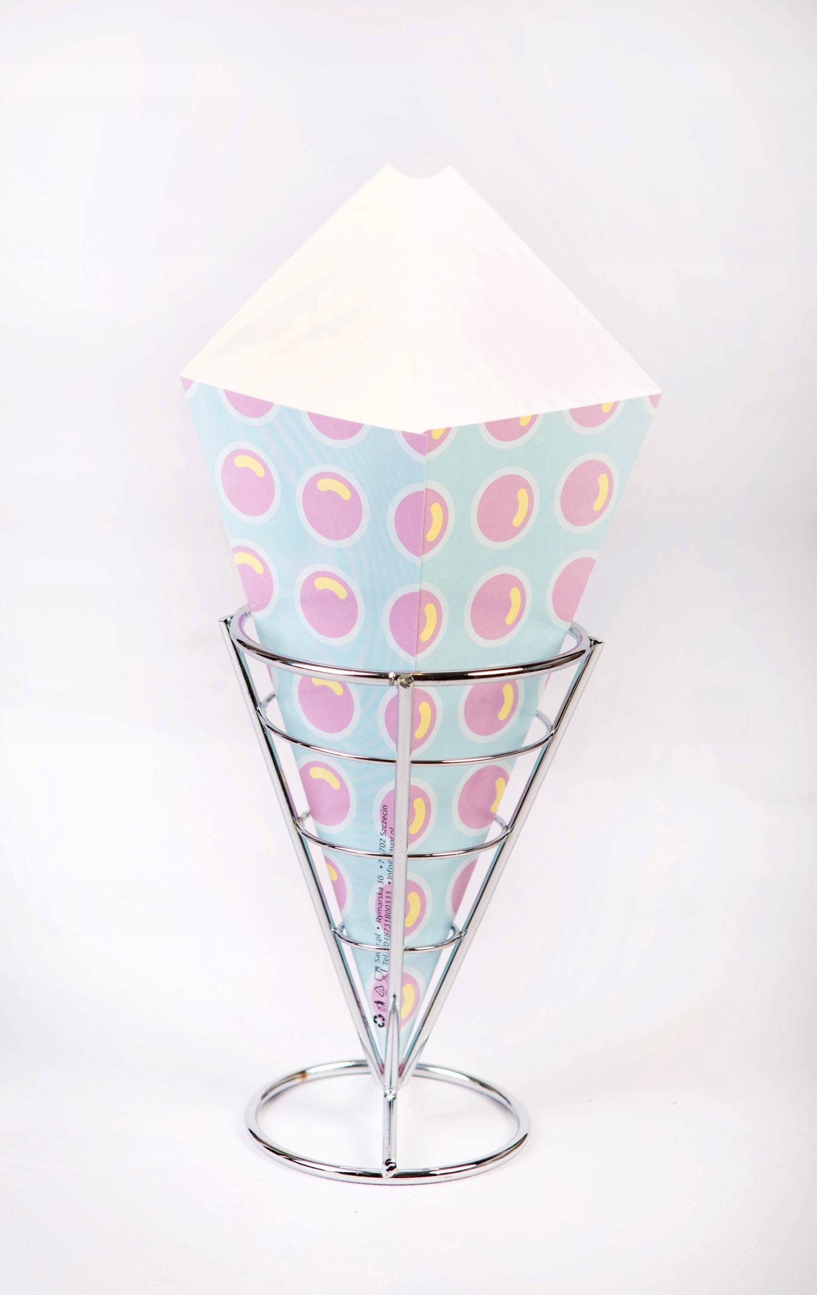 Zavinovačky Bubble Waffle modré s fialově žlutými kuličkami 500ks