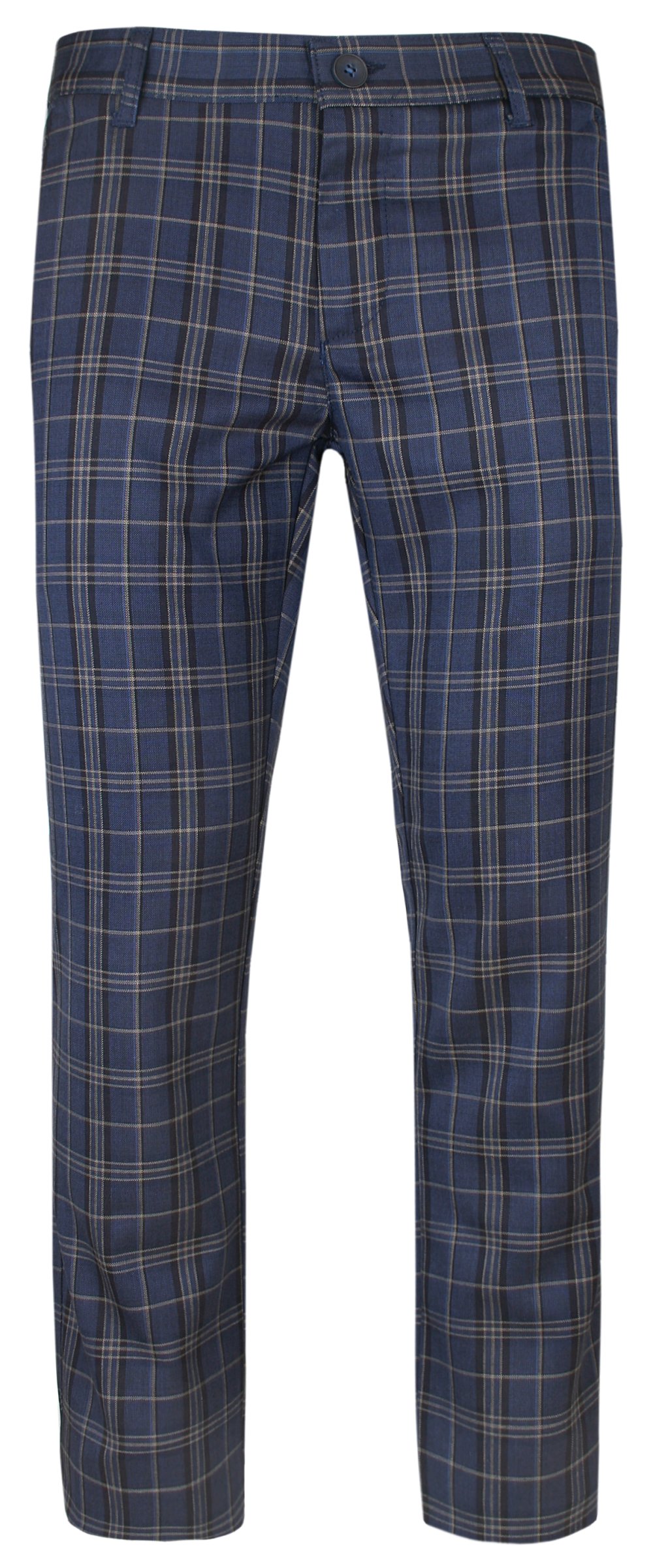 Tmavě hnědé kalhoty v Mřížce -rigon- 32/32