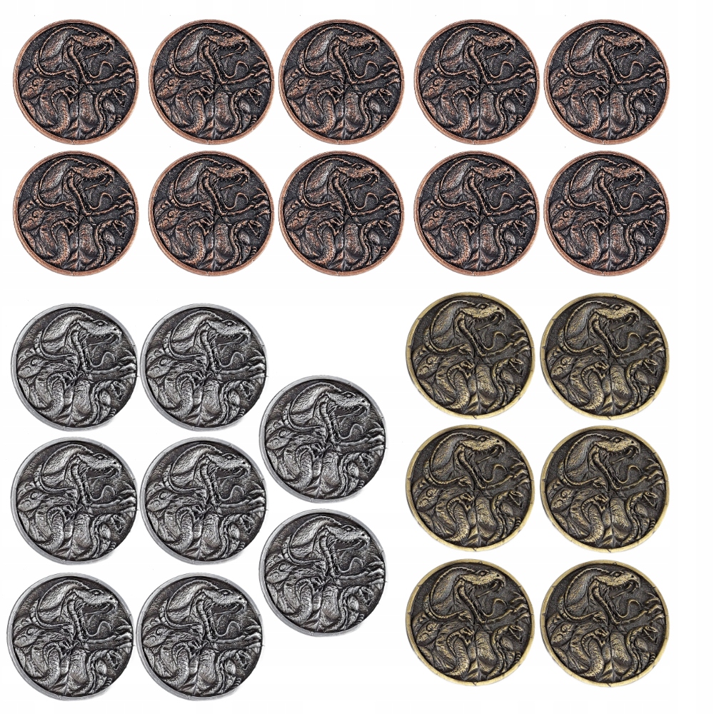 MITOLOGIA CTHULHU - YIG ZESTAW 24 METALOWYCH MONET LARP RPG