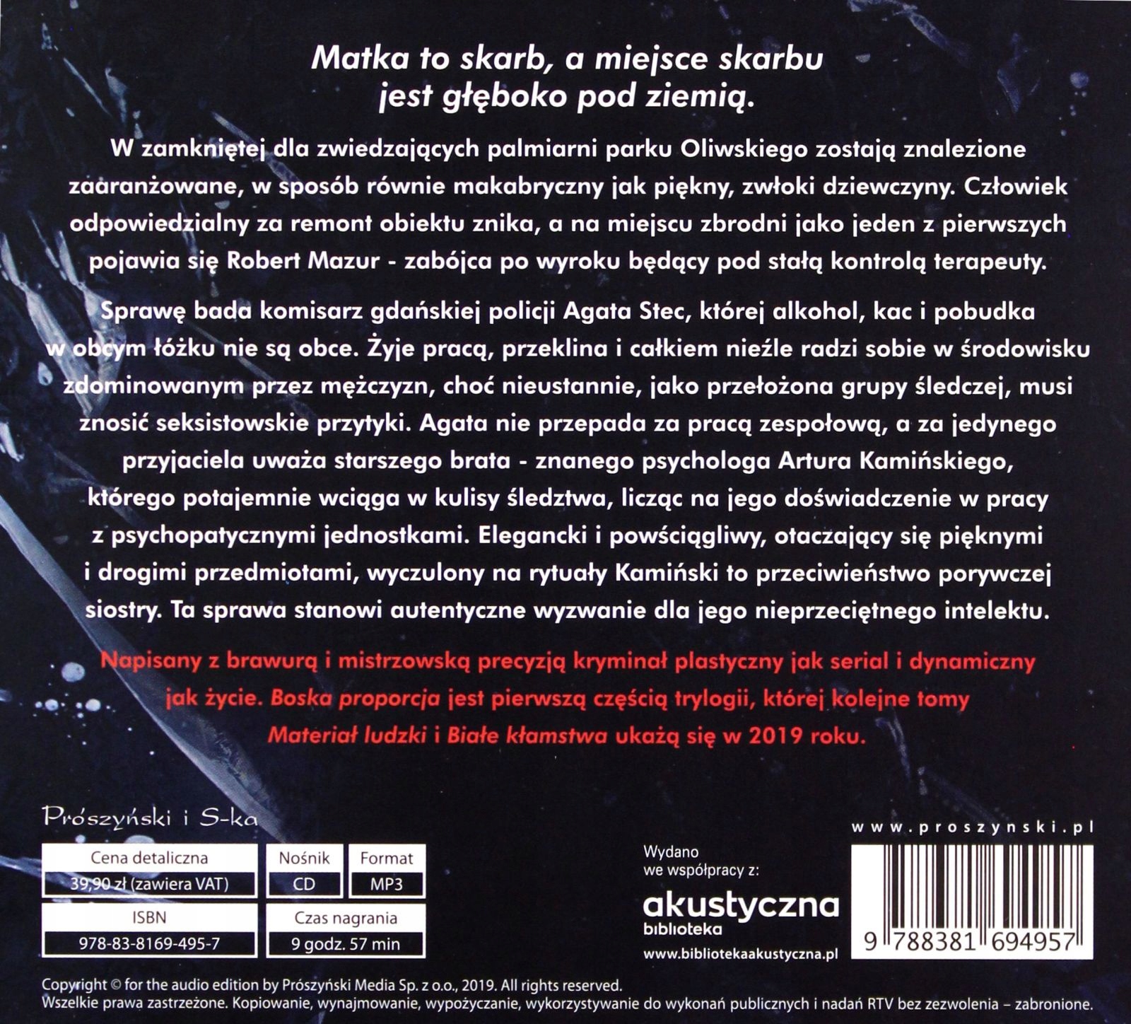 BOSKA PROPORCJA - PIOTR BORLIK [AUDIOBOOK] Stan opakowania oryginalne