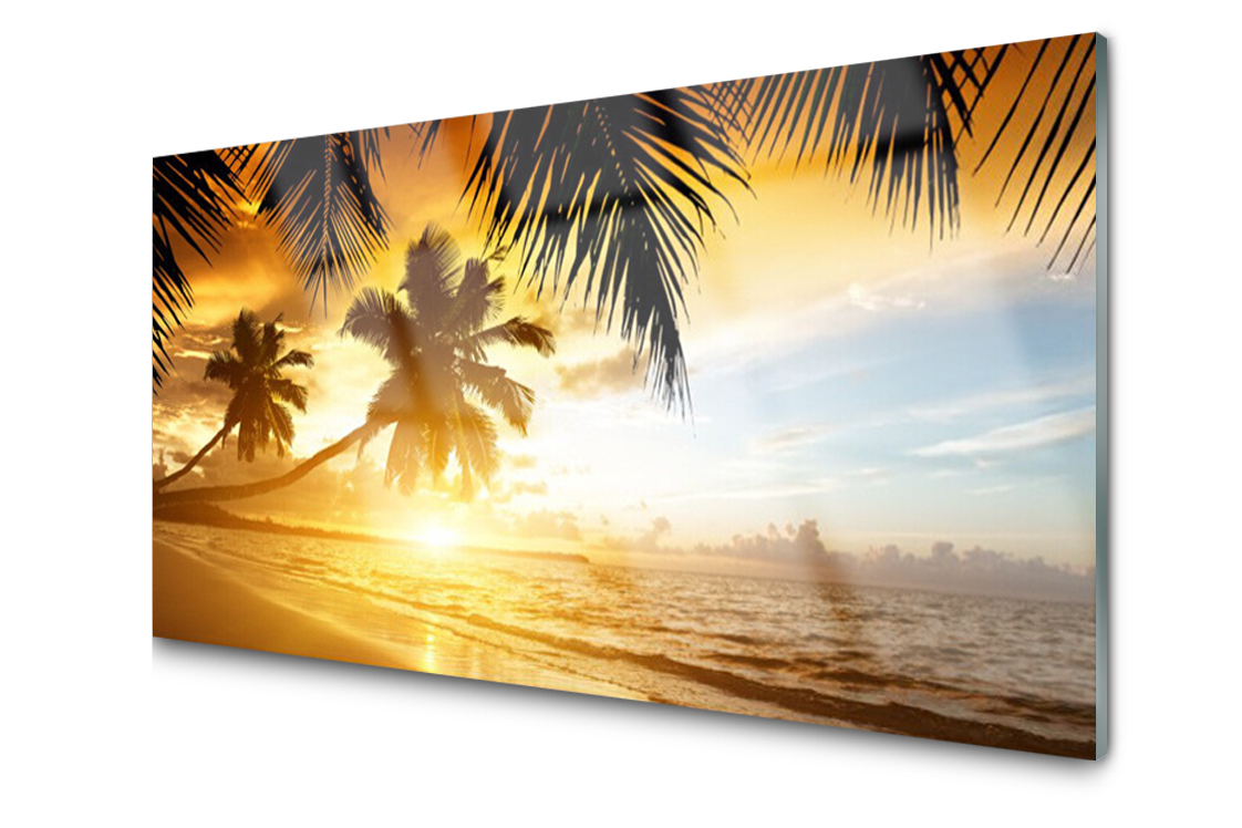 

Panel szklany Płytka Plaża Palma Morze 140x70