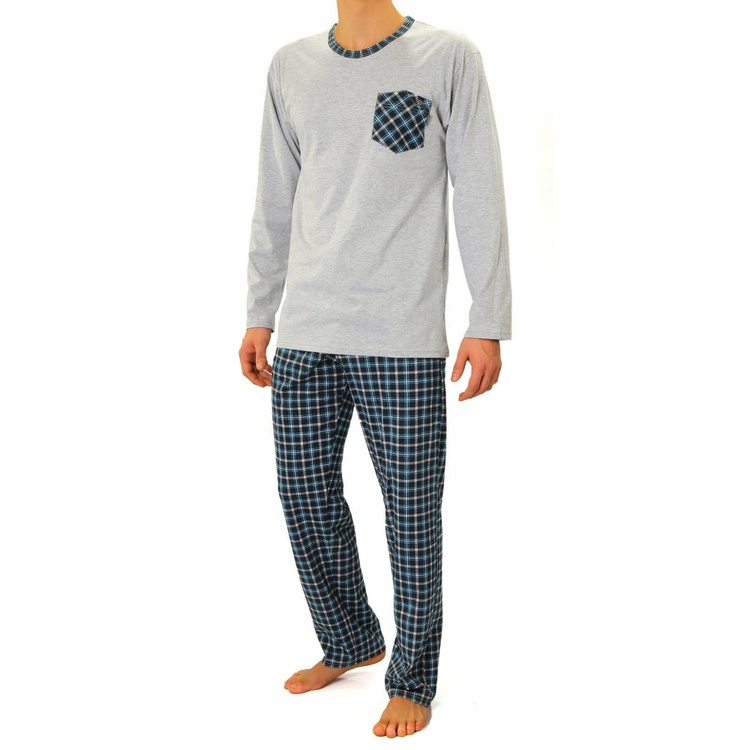 04 Pánské pyžamo s dlouhým rukávem a kalhoty Sesto Senso