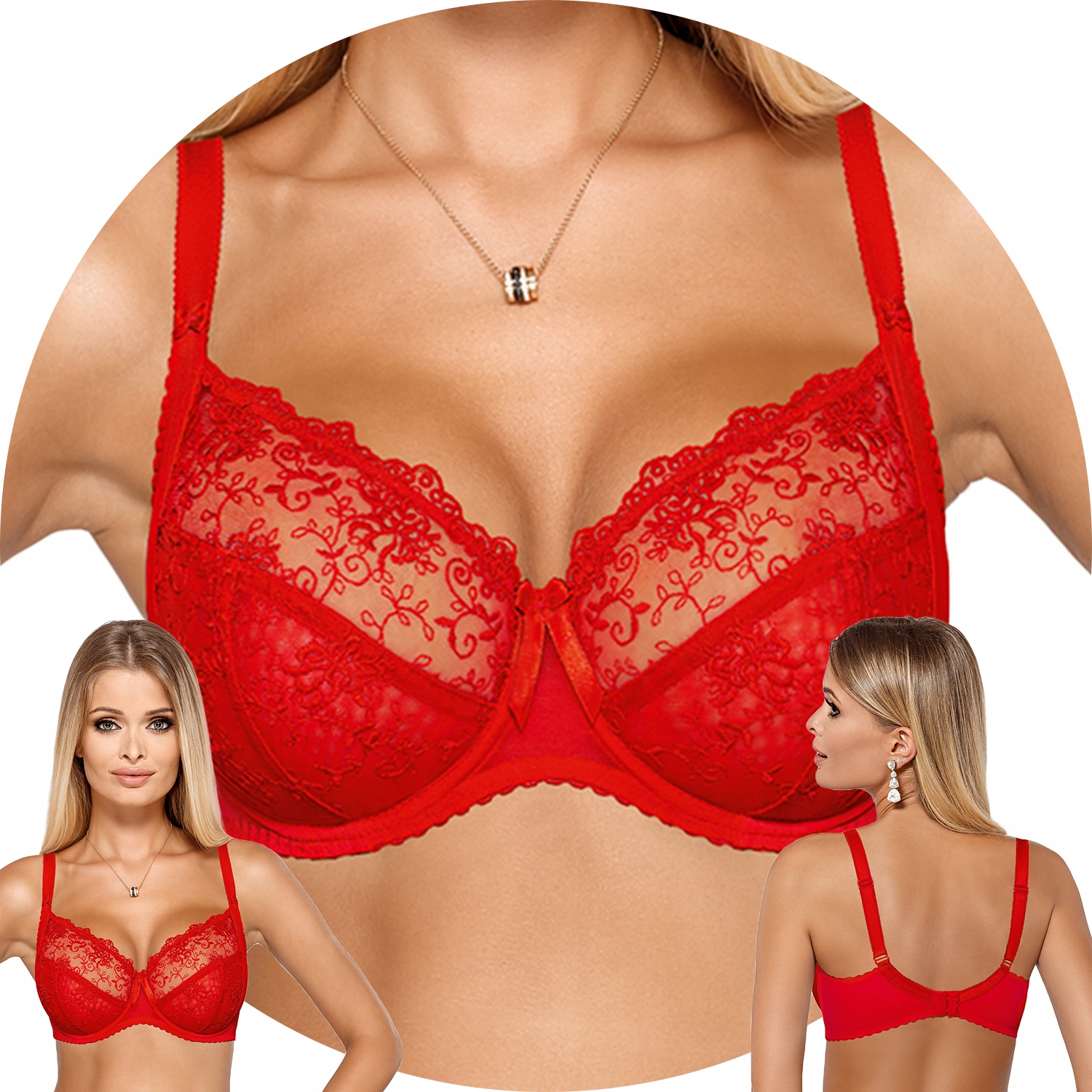 PariPari Cynthia měkká krajková podprsenka červená 80E