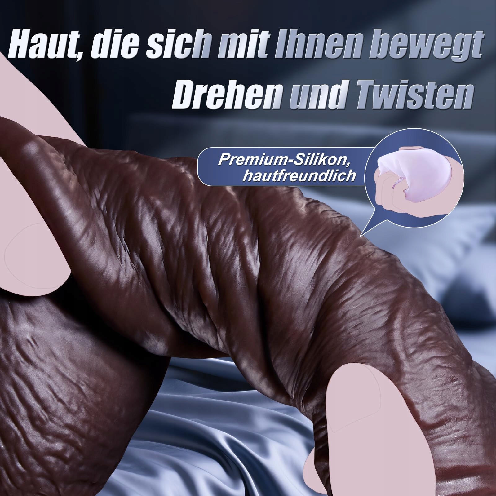 REALISTISCHER Czarny Dildo Dla Kobiet 8.5 Cala Silikon Przyssawka G Punkt — miniatura 3