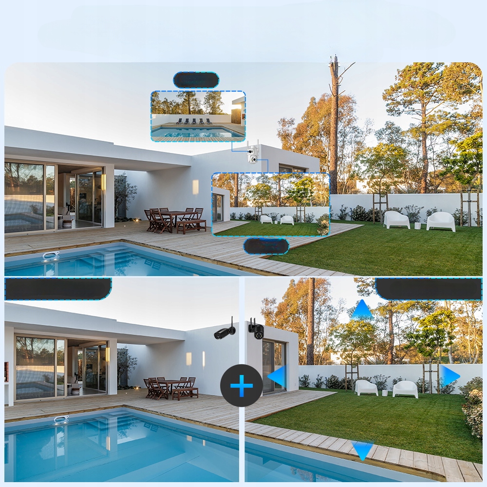 KAMERA OBROTOWA PODWÓJNA WIFI ZEWNĘTRZNA ULTRA HD Zoom 2 Obiektywy ICSEE Zasięg podczerwieni 30 m