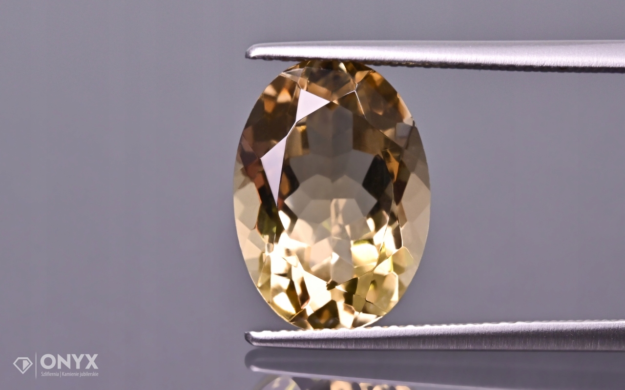 Medový křemen fazetovaný ovál 14x10 mm