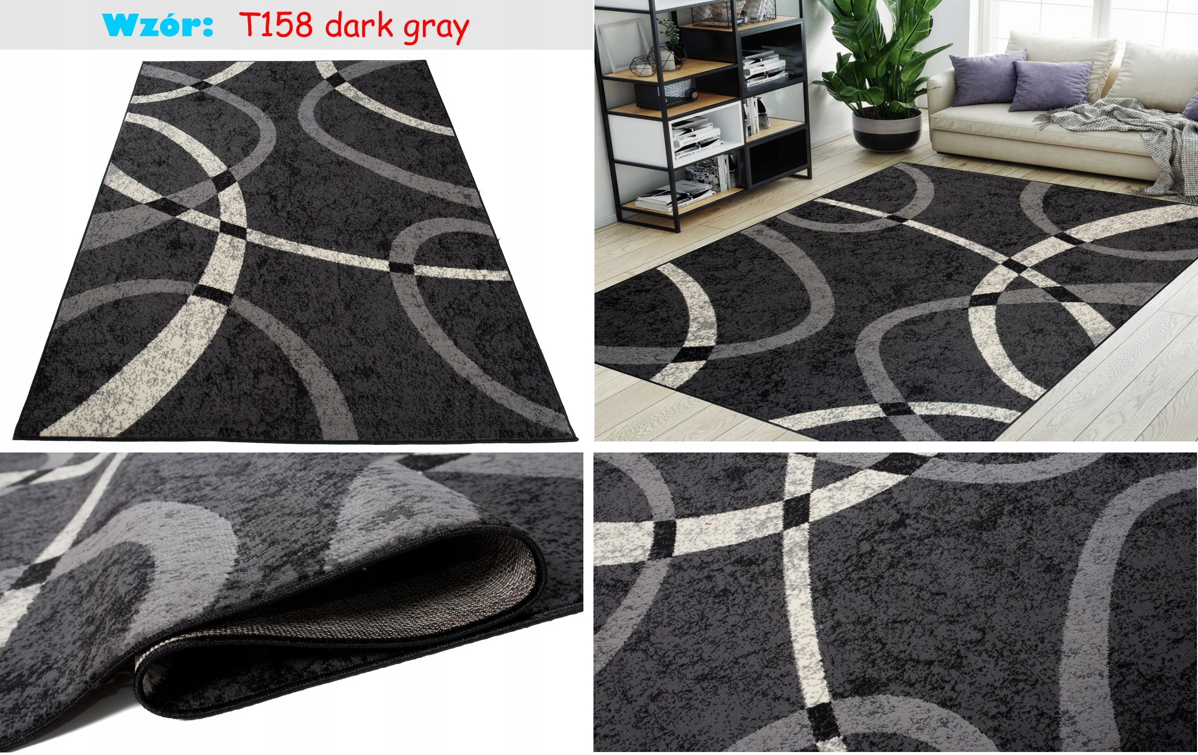 DYWAN BCF 200x300 NOWOCZESNE KOLOROWE SOLIDNE mix Kształt Prostokąt