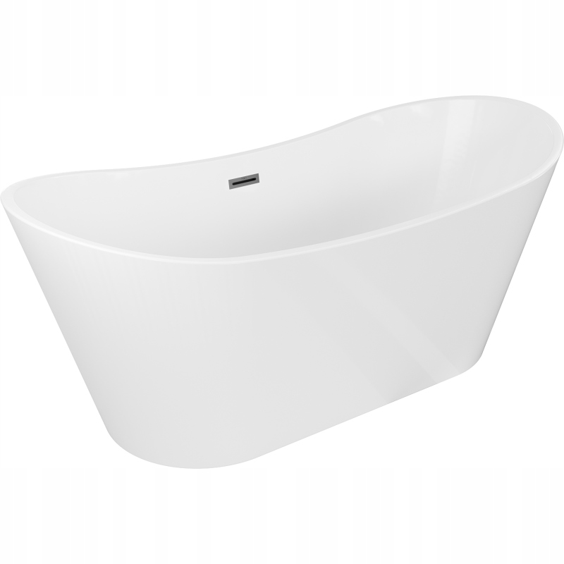 Mexen Montana volně stojící vana 170 x 80 cm, bílá, přepad gun metal 5201