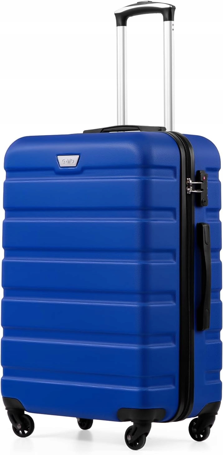 Coolife Kabinový kufr 77x53x30 cm Abs s Tsa zámkem, 4 kolečka 93L, modrý