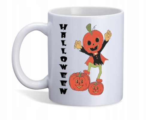 Halloweenský hrnek s dýní, podzimní hrnek, podzimní dýně, elegantní