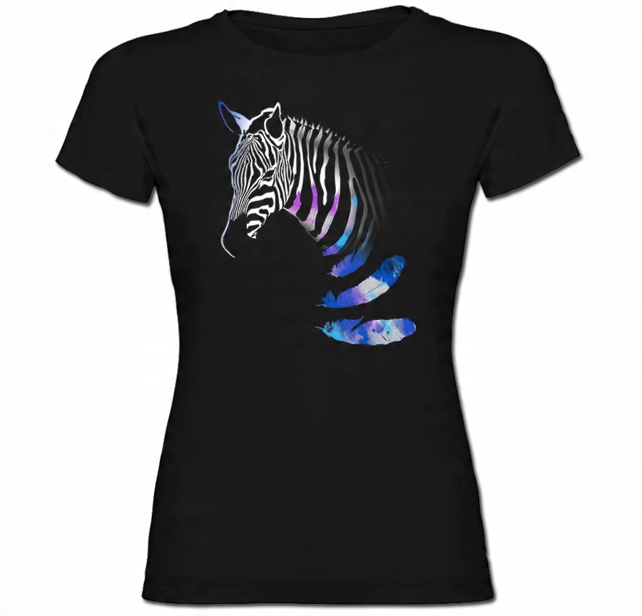 

Tshirt damski Zebra Stripes Paski Zeberka Piórka L