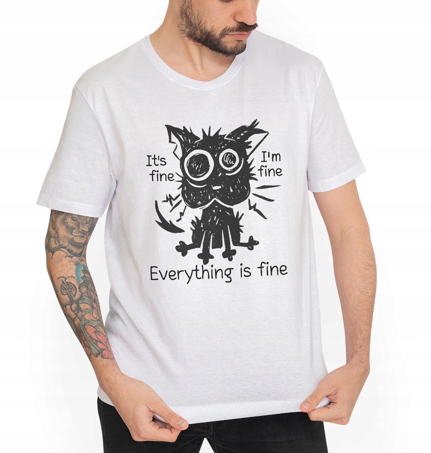 

Zestresowany kot I'M Fine Koszulka T-shirt L