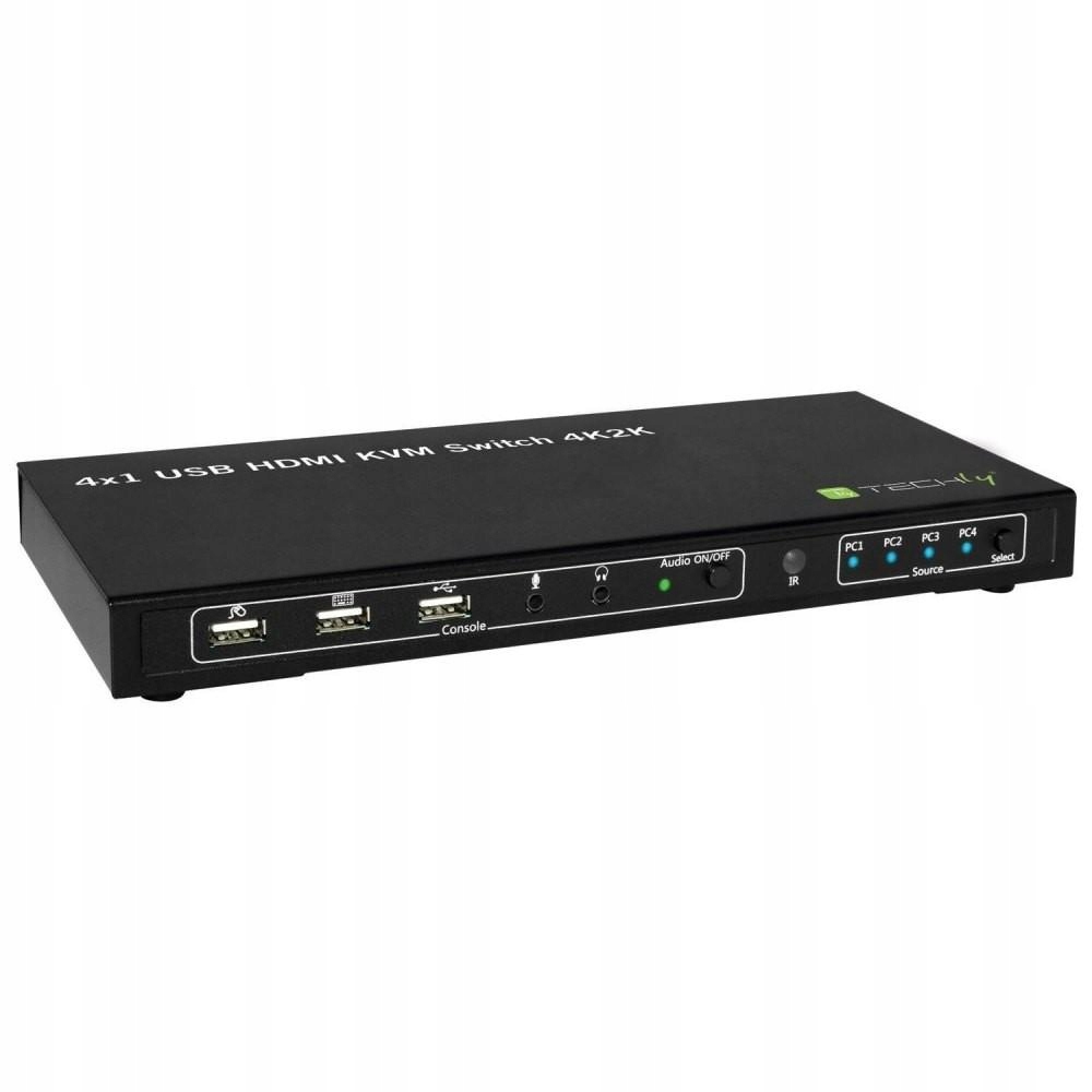 4-portowy przełącznik Kvm Hdmi/usb 4x1 z audio