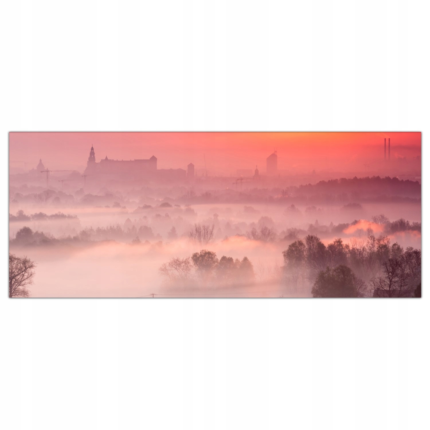 Tvrdený sklenený obraz Mesto Hmla Budovy 125x50