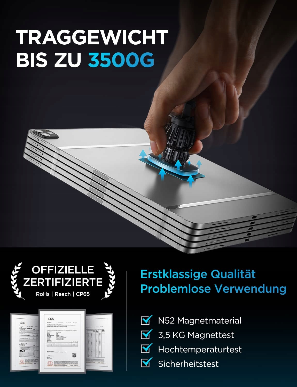 LISEN 2024 Magnetyczny Uchwyt Auta Kompatybilny z iPhone Android — miniatura 4