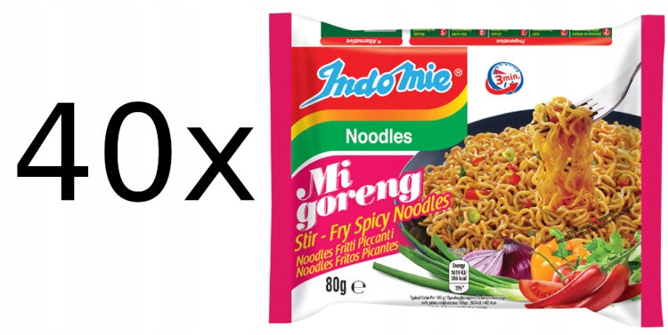 Levně Těstoviny Instant Mi Goreng, pikantní 40 x 80 g Indomie