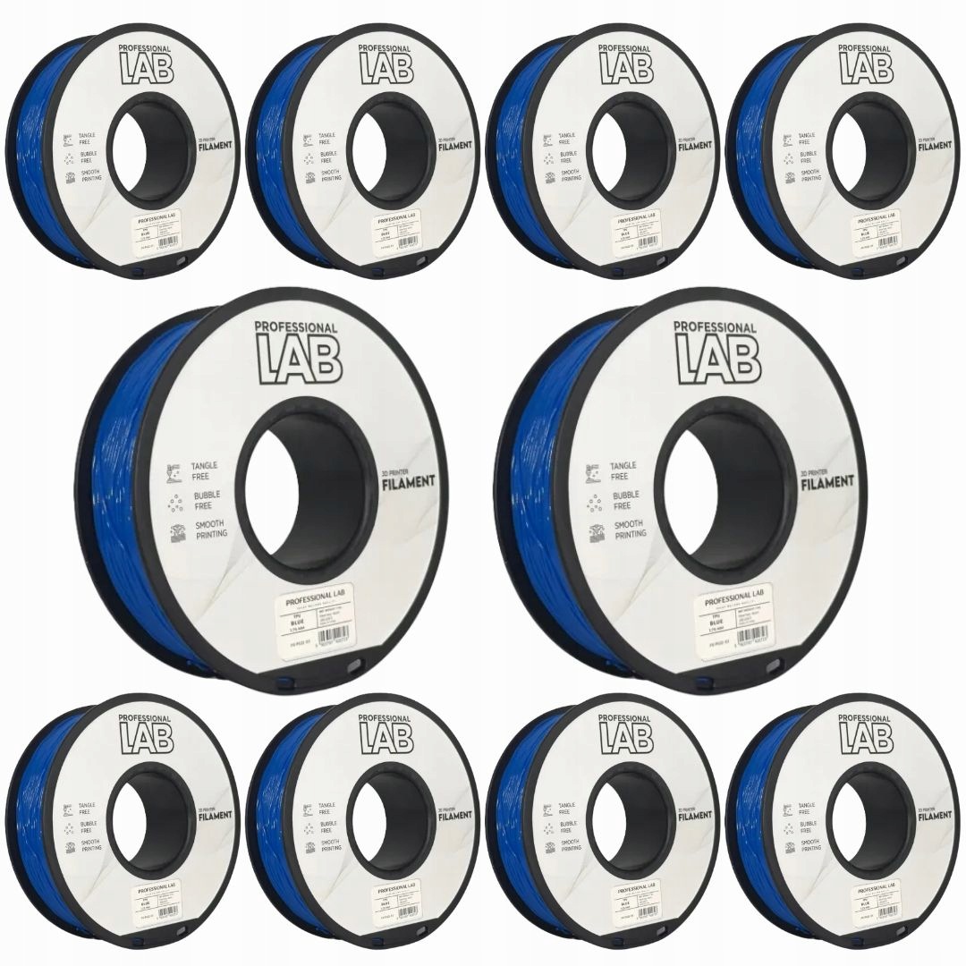 10 x Filament Tpu Blue Modrá Prof. Lab. 1,75 mm 1000 g 3D tlačiareň
