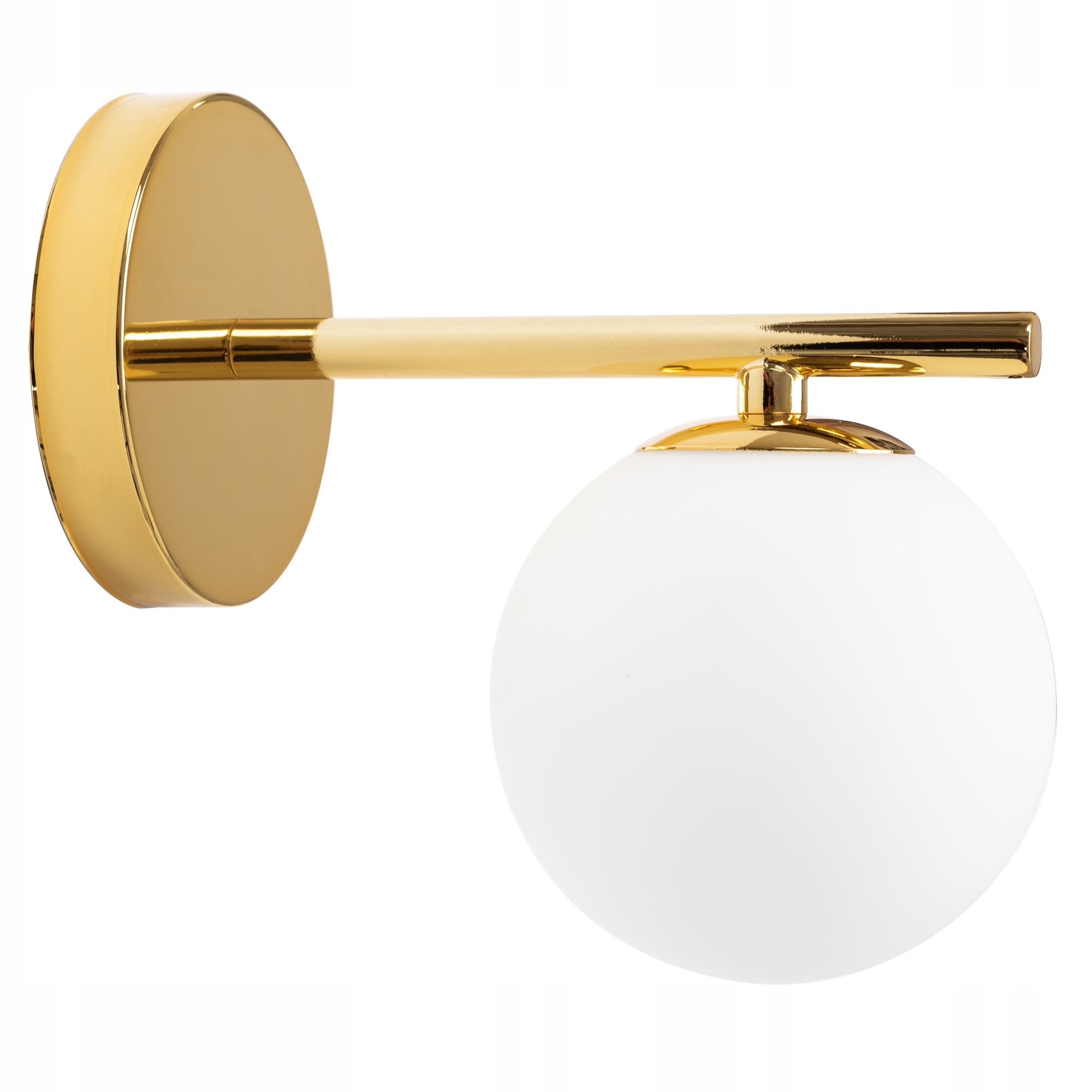 

Lampa Ścienna Kinkiet Szklana Kula Złota Gold G9