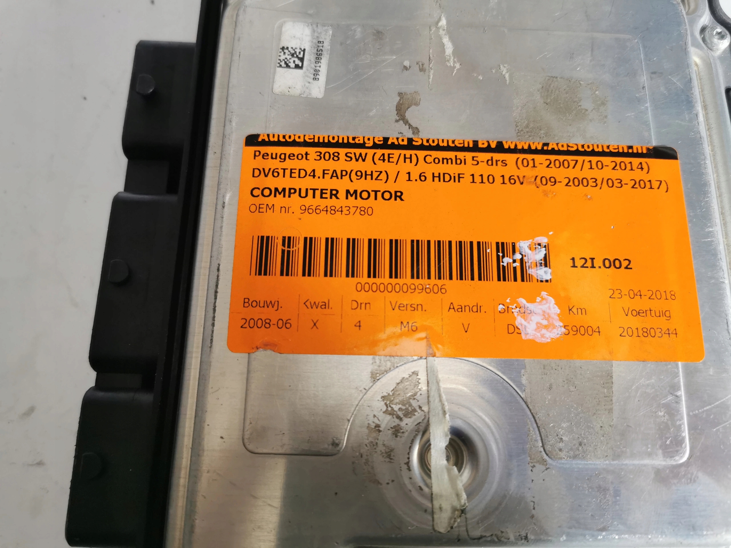 PEUGEOT 308 1.6D 0281013872 9653958980 Computer EC