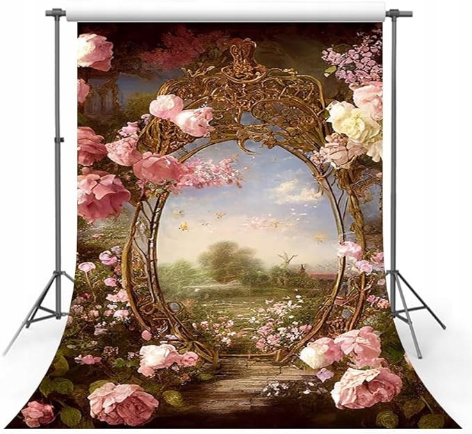 Tło fotograficzne Baner materiałowy Motyw Lustro Rama Krajobraz 2,1 x 1,5 m