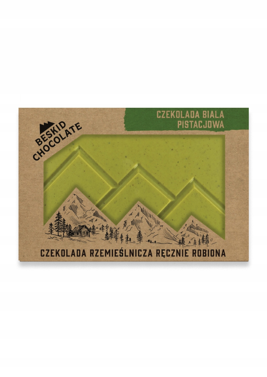 Levně 2x Čokoláda Bílá Pistáciová 70g. Beskid Chocolate