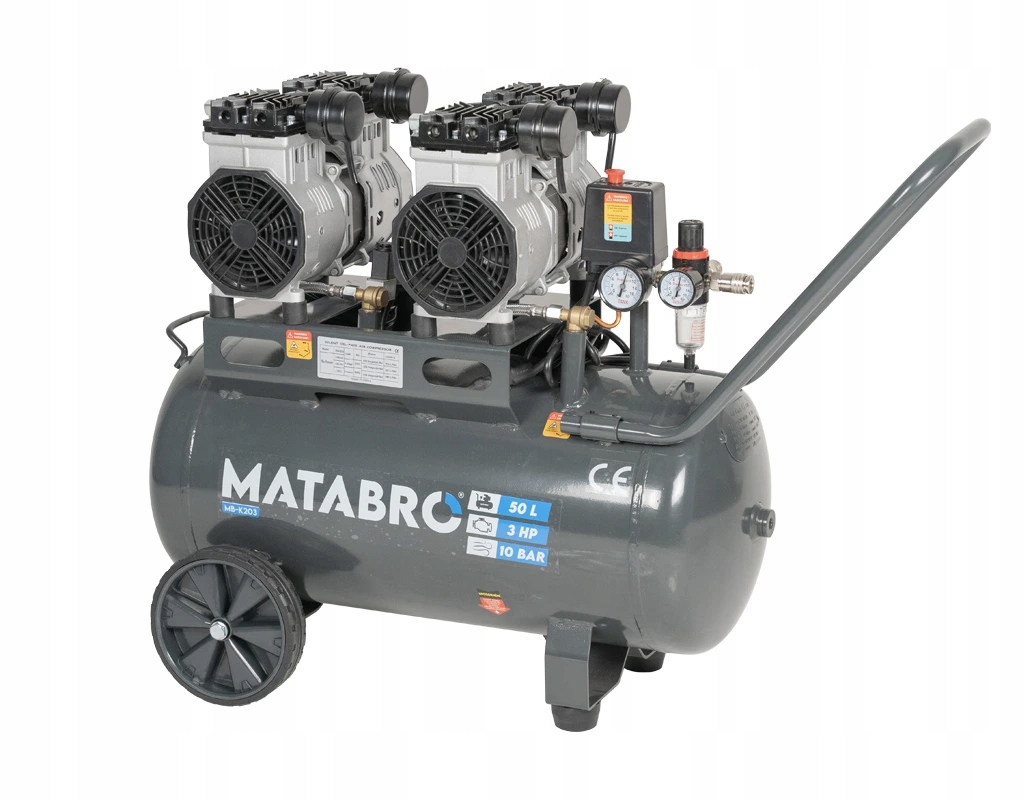 Matabro MB-K203, Bezolejový kompresor 50l, 230V, 4 písty 2x1500W