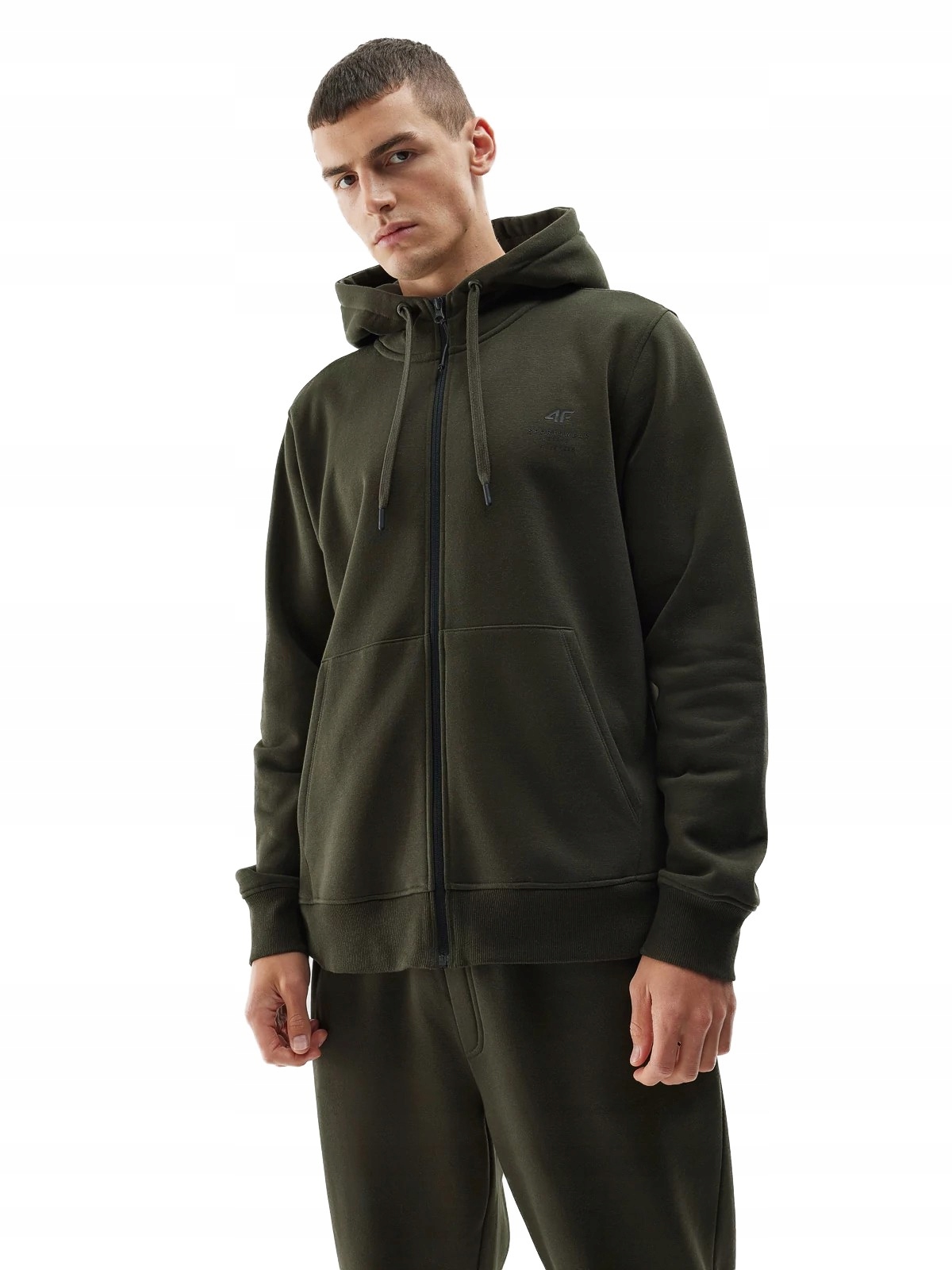 4F Bluza Dresowa z Kapturem Męska 4FAW23TSWSM0774-43s Khaki M